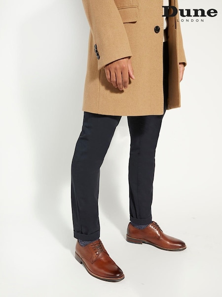 rjava - širok kroj - Dune London Stanleyy Soft Leather Gibson Shoes (N73971) | € 157