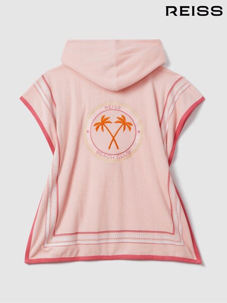 Reiss Pink Print Afar 4-9 yrs Hooded Motif Poncho (N74079) | €39
