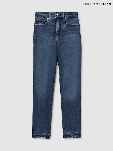 Good American Mid Rise Raw Hem Skinny Jeans (N74136) | 1,028 LEI