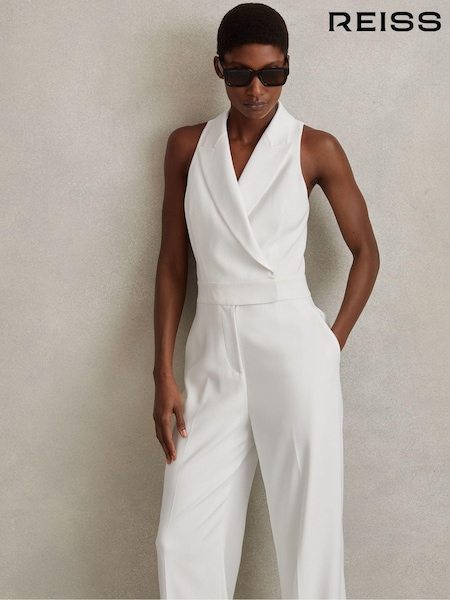 Reiss Lainey Double Breasted Satin Tux Jumpsuit (N74158) | 325 €