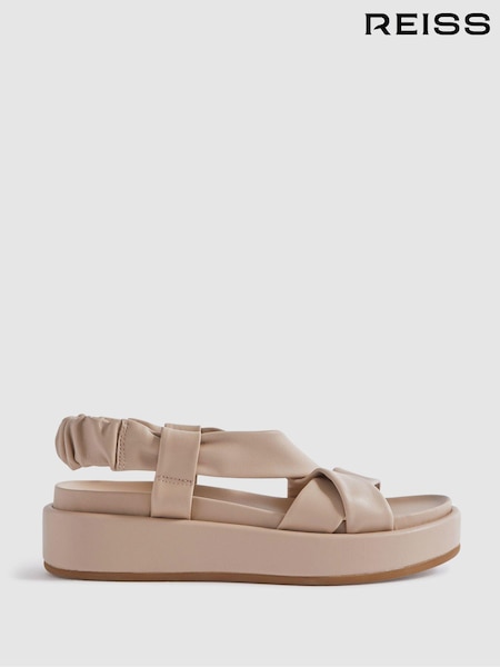 Reiss Nude Melanie Chunky Platform Leather Sandals (N74180) | €117