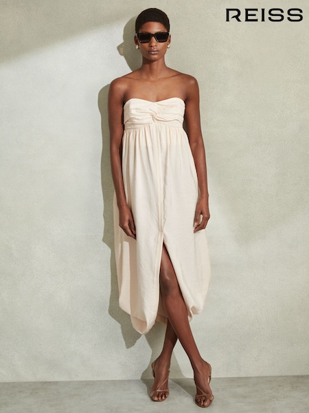Reiss Evanna Bustier Bubble Hem Parachute Midi Dress (N74198) | €301