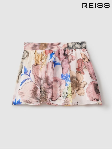 Reiss Pink Print Arina 13-14 yrs Floral Print Skort Co-Ord (N74202) | 353 QAR