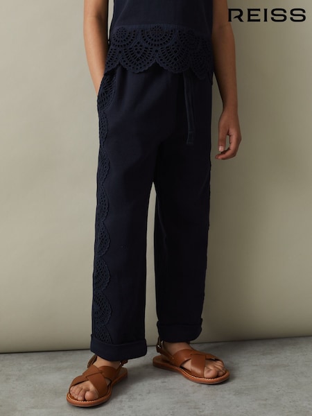 Reiss Sophie Sophie Teen Cotton Broderie Drawstring Trousers (N74248) | 69 €
