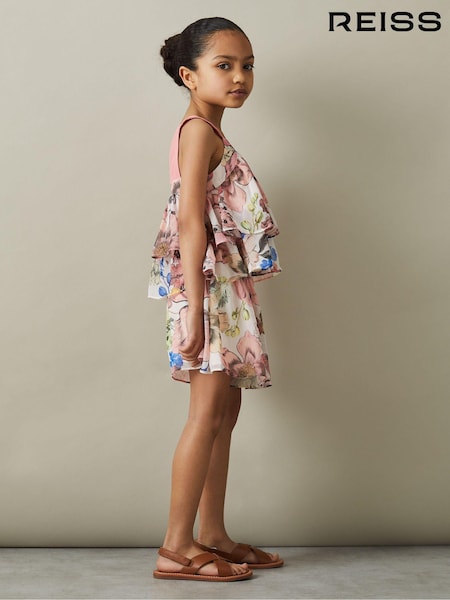 Reiss Arina Tiered Floral Print Top Co-Ord (N74270) | ‏302 د.إ.‏