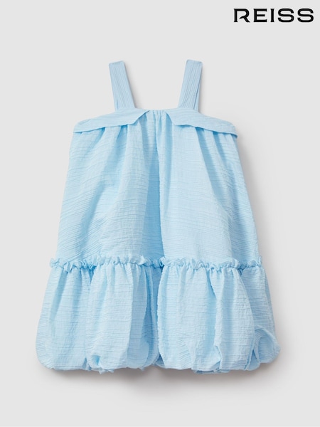 Reiss Blue Emeri 13-14 yrs Seersucker Bubble Hem Dress (N74290) | €45