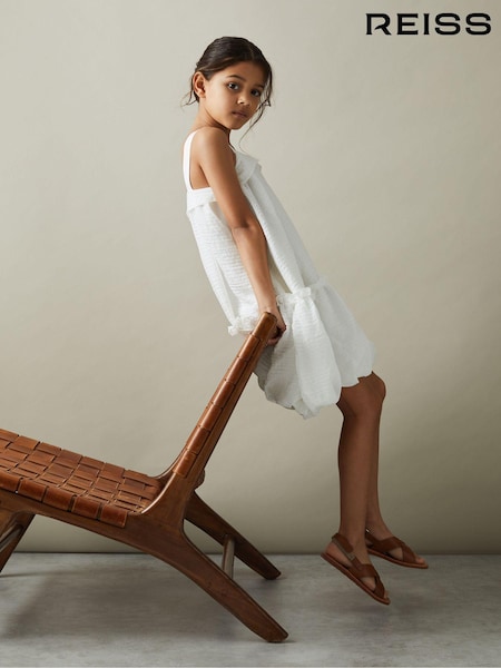 Reiss Ivory Emeri 9-13 yrs Seersucker Bubble Hem Dress (N74314) | €55