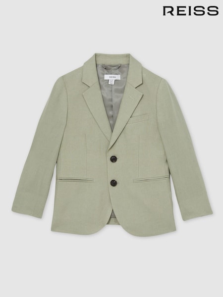 Reiss Apple Kin Teen Linen Single Breasted Blazer (N74338) | 823 QAR