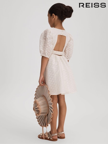Reiss Ivory Lola 4-9 yrs Metallic Polka Dot Dress (N74345) | €104