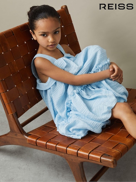 Reiss Blue Emeri 9-13 yrs Seersucker Bubble Hem Dress (N74350) | €45