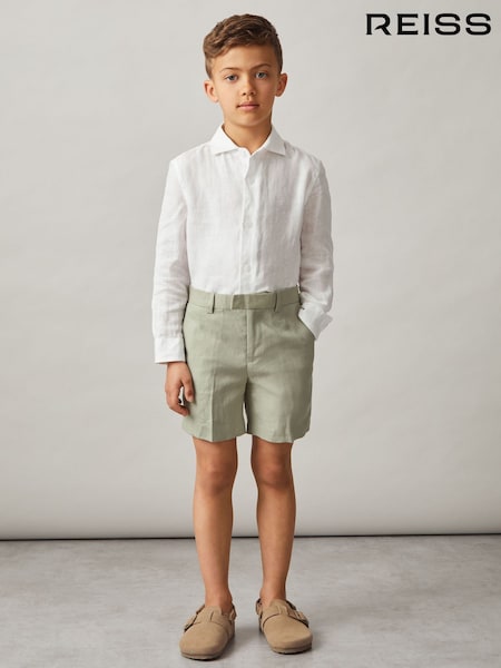 Reiss Apple Kin Junior Linen Suit Shorts (N74351) | AED274