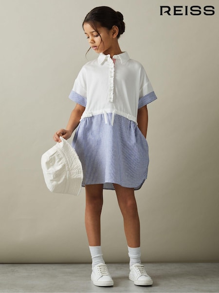 Reiss Ivory Maxy 4-9 yrs Cotton Shirt Dress (N74387) | AED468