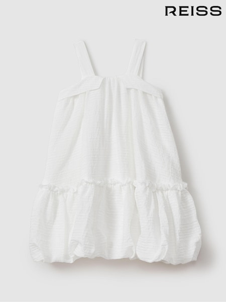 Reiss Ivory Emeri 13-14 yrs Seersucker Bubble Hem Dress (N74437) | OMR60