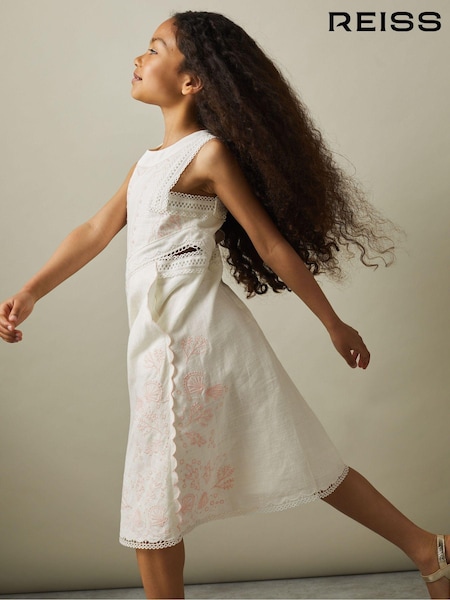 Reiss Ivory Cassie 9-13 yrs Embroidered Lace Dress (N74451) | €50
