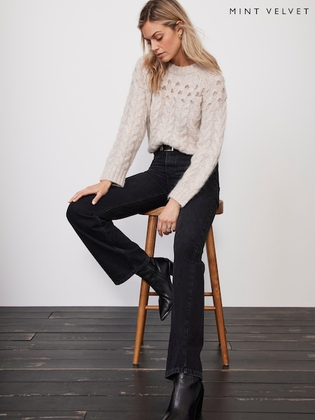 Mint Velvet Black Twisted Wide Jeans (N74515) | €56