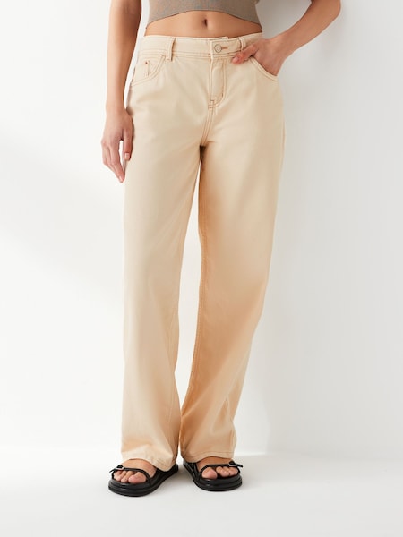 Ecru White Baggy Wide Leg Jeans (N74598) | AED18