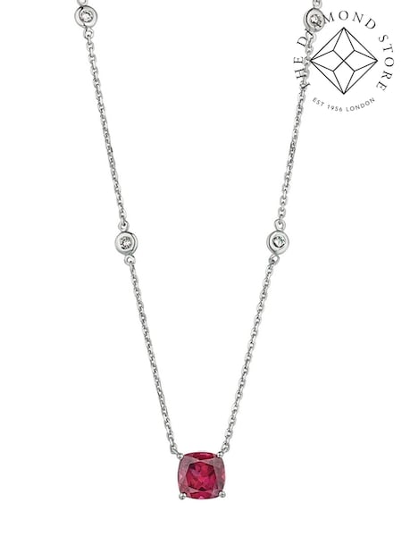 The Diamond Store Red Astra 2.00ct Lab Ruby And Diamond Solitaire Necklace (N74609) | €190