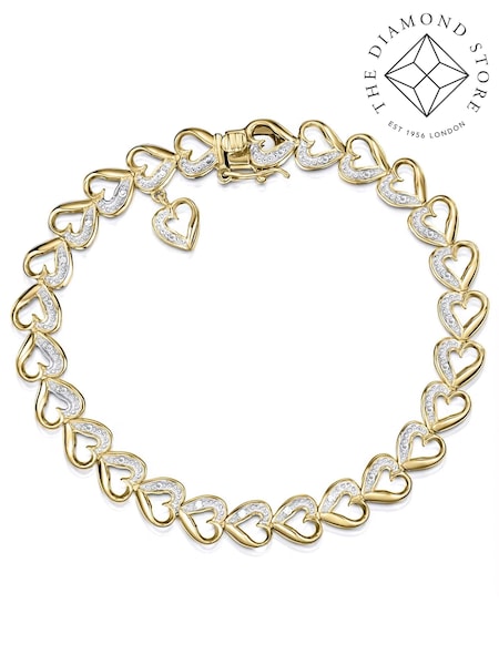 The Diamond Store White Diamond 18k Vermeil Heart Bracelet (N74612) | €216