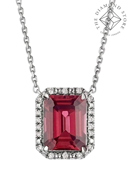 The Diamond Store Ruby Astra 2ct Lab Diamond Halo Necklace (N74624) | €313