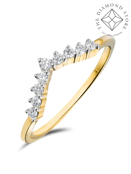 The Diamond Store Gold 0.15ct 9k Lab Diamond Wishbone Ring (N74627) | €305