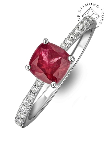 The Diamond Store Ruby Astra 2ct Lab Diamond Cushion Cut Ring (N74643) | €253