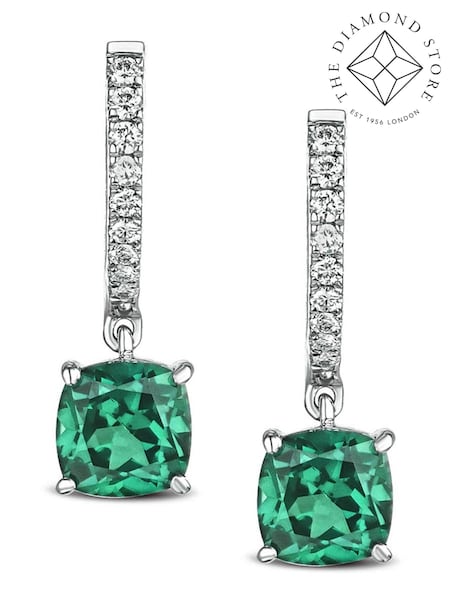 The Diamond Store Green Astra 4ct Lab Diamond Drop Earrings (N74647) | €305