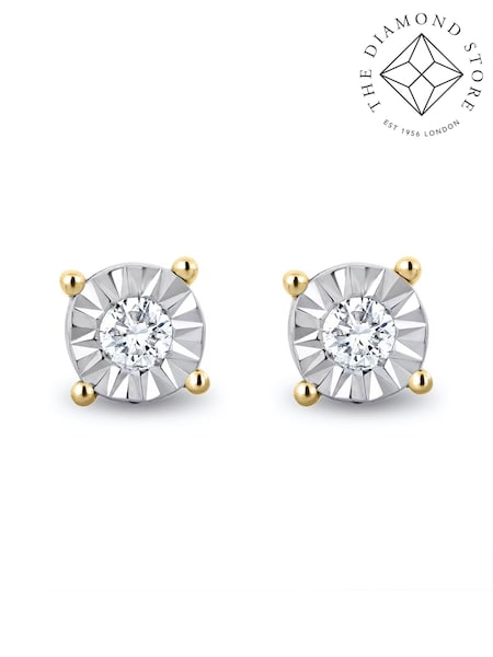 The Diamond Store White 925 Silver Diamond 5mm Earrings (N74652) | €126