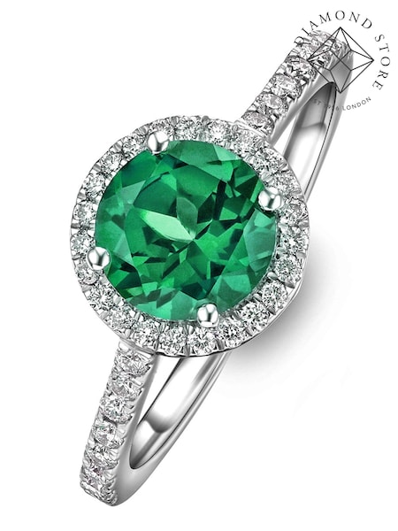 The Diamond Store Emerald Astra 3.6ct Lab Diamond Halo Ring (N74655) | €356