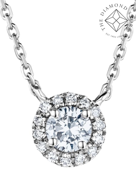 The Diamond Store Gold 0.4ct Lab Diamond 9k Halo Necklace (N74658) | €510