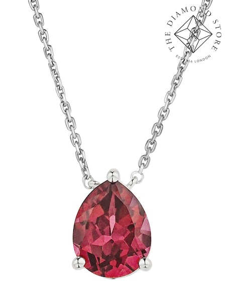 The Diamond Store Red 3.5ct Lab Diamond Pear Necklace (N74659) | €210