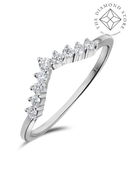 The Diamond Store White Gold 0.15ct 9k Lab Diamond Wishbone Ring (N74665) | €305