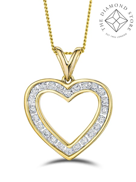 The Diamond Store Gold 0.5ct Lab Diamond Heart Pendant (N74674) | €607