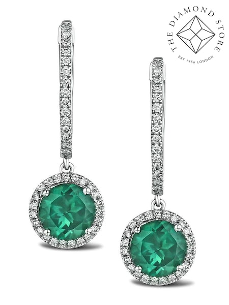 The Diamond Store Emerald Astra 7ct Lab Diamond Halo Earrings (N74678) | €445