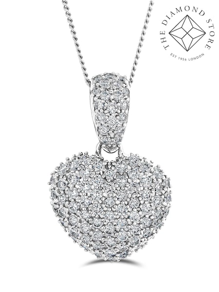 The Diamond Store White 1ct H/SI Lab Diamond Heart Pendant Necklace (N74694) | €1,020