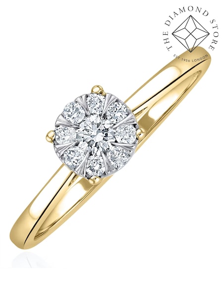 The Diamond Store White 0.25ct Lab Diamond Cluster Solitaire Ring (N74695) | €253