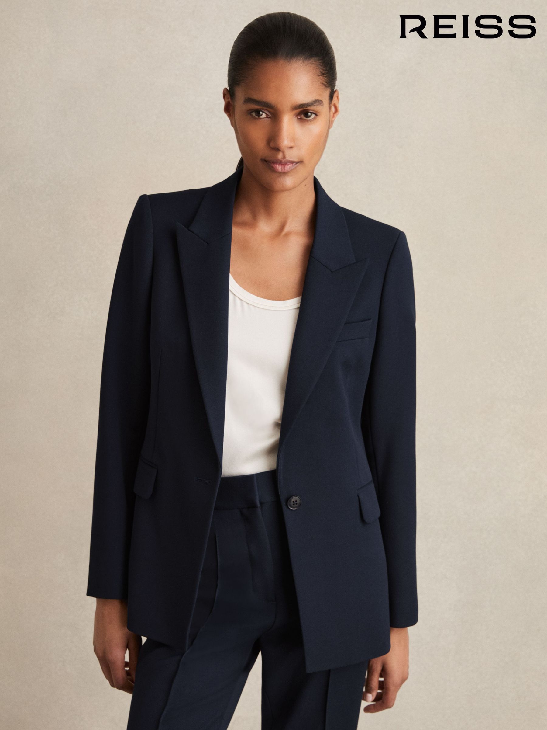 Reiss blue blazer top