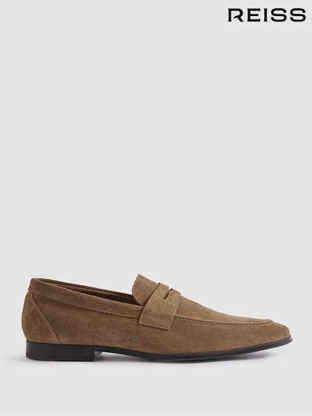 Reiss Stone Bray Suede Suede Slip On Loafers (N74797) | 1,308 QAR