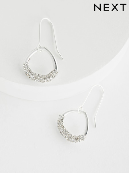Silver Tone Open Teardrop Earrings (N74818) | €13
