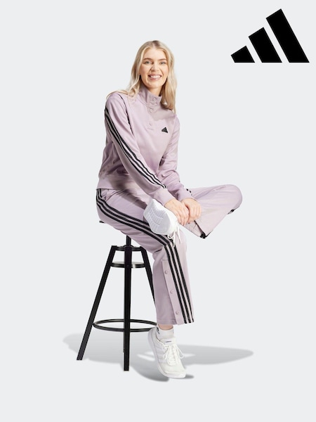 adidas Light Pink Iconic 3 Stripe Button Joggers (N74847) | AED145