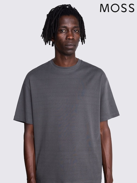 Сірий - MOSS Heavy Weight 100% Cotton Chocolate круглий виріз футболки (N74852) | 1 322 грн