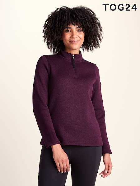 Ljubičasto - Tog 24 Pearson Knitlook Zipneck Deep Fleece
