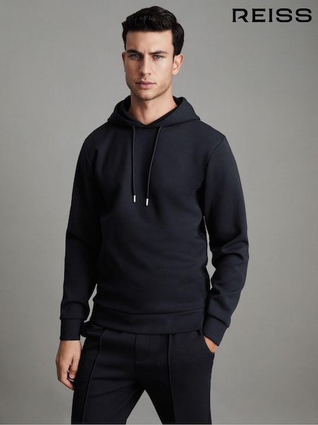 Marineblau/blau - Reiss Fabien Hoodie aus Interlock-Jersey (N74867) | 181 €