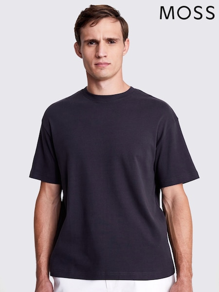 Чорний - MOSS Heavy Weight 100% Cotton Chocolate круглий виріз футболки (N74875) | 1 322 грн