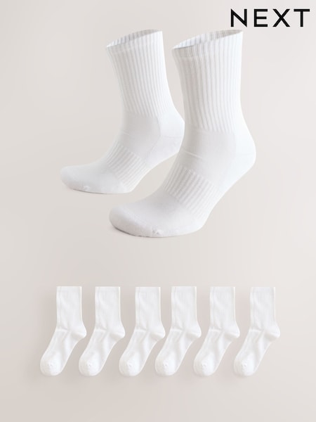 White Essential Sports Socks 6 Pack (N74995) | €21