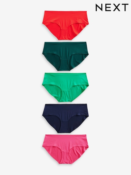 Red/Navy/Green Short Microfibre Knickers 5 Pack (N75087) | €10