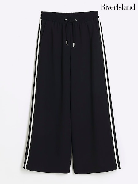 River Island Black Girls Wide Leg 100% Cotton Trousers (N75292) | €31