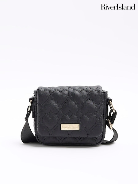 Negro - River Island Girls Heart Quilt Cross-Body Bag (N75305) | 28 €