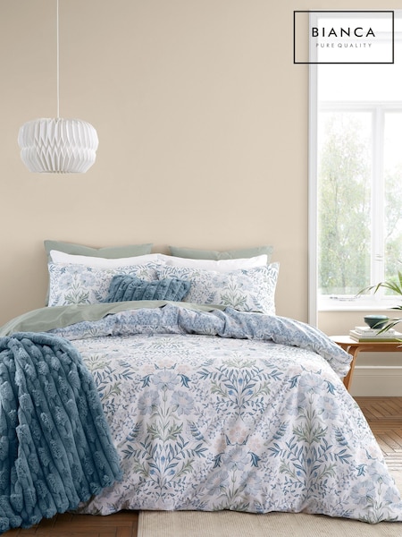 Bianca Blue Hedgerow Hopper Floral Cotton Duvet Cover Set (N75318) | €37 - €74