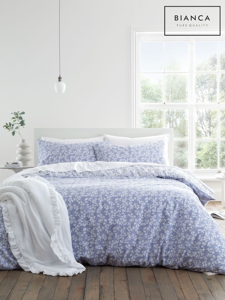 Bianca French Blue Shadow Leaves Floral Duvet Cover Set (N75319) | €37 - €74