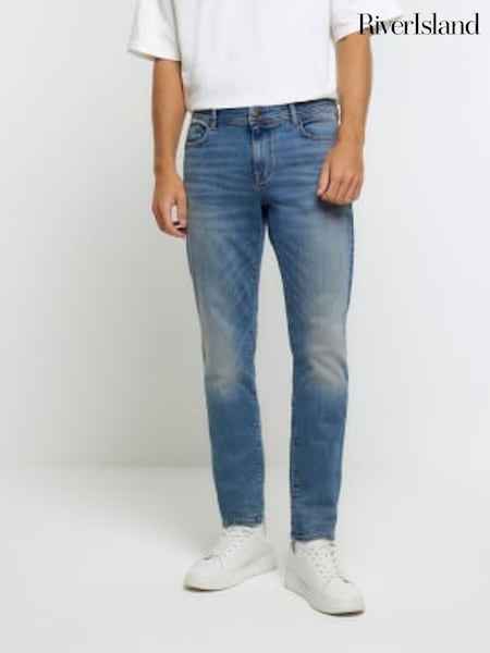 Синє світло - River Island Skinny Fit Stretch Jeans (N75334) | 2 403 грн